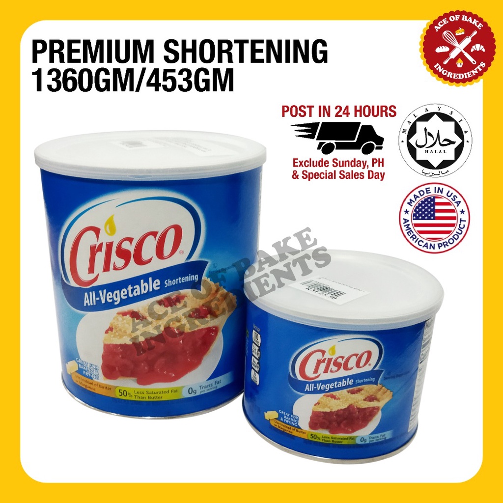 Crisco Shortening Lemak Sayuran All Vegetable 453G/1360GM Shopee Malaysia