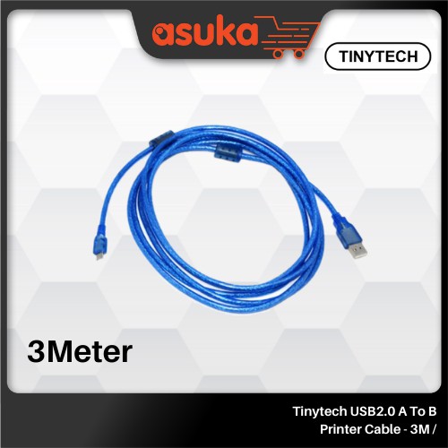 Tinytech USB2.0 A To B Printer Cable - 3M / Ready to use