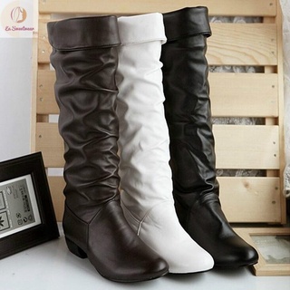 ladies leather long boots