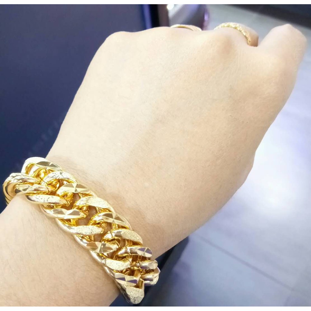 GELANG LIPAN (1.5CM) EMAS KOREA 24K | Shopee Malaysia