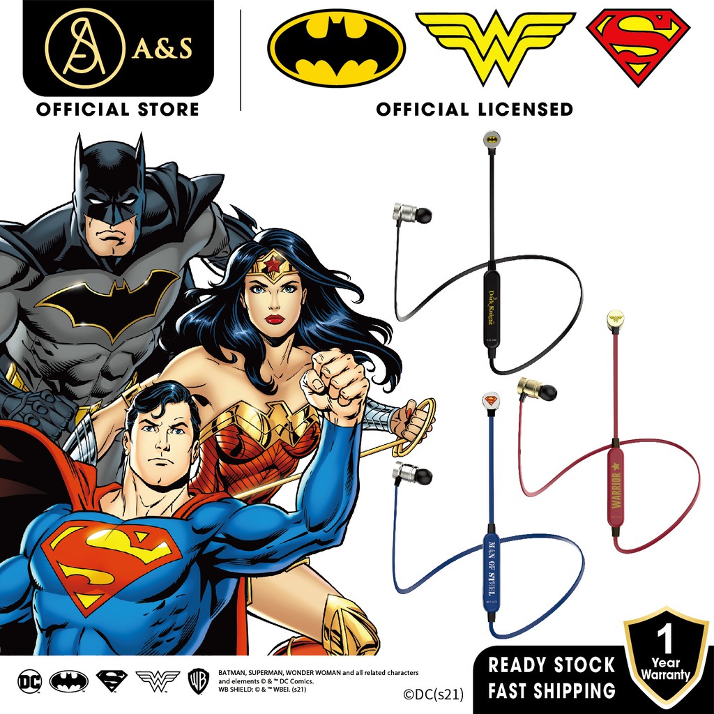 A&S In-Ear Bluetooth Headphones with Mic Earphones for Smartphones Batman  Superman Wonder Woman Special Edition | Shopee Malaysia