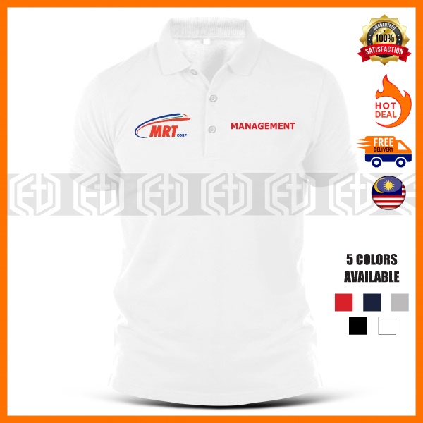 Baju Sulam MRT Corp Logo / Management T-Shirt Shirts Cotton Polo T Shirt Office Uniform Kolar Pakaian Casual Fashion