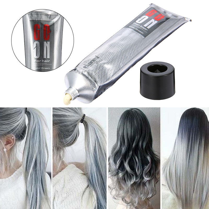 Unisex Grannyhair Punk Permanent Light Gray Silver Color Hair Dye Cream 100ml Shopee Malaysia