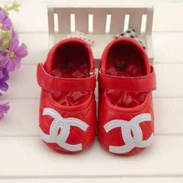 RED CHANEL KIDS PREWALKER SHOES 6M | Shopee Malaysia