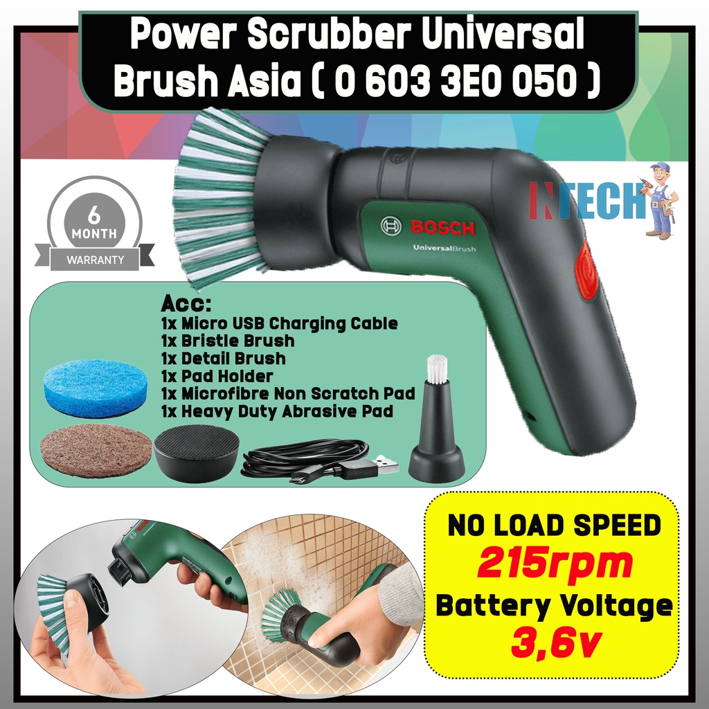 BOSCH SCRUBBER UNIVERSAL BRUSH ASIA CORDLESS CLEANING ( 06033E0050