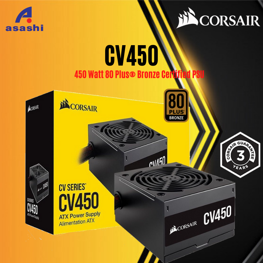 Corsair Cv Series Cv450 450w 80 Bronze Power Supply Cp 909 Uk 3 Years Warranty Diy Shopee Malaysia