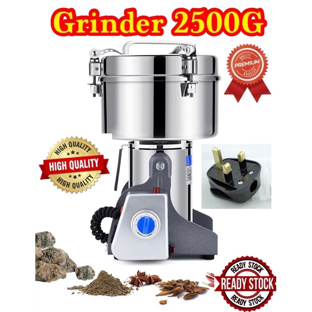 Heavy Duty Big Capacity 2500G Stainless Steel Commercial & Home Use Grinder For Herbs/Spices/Nuts/Beans