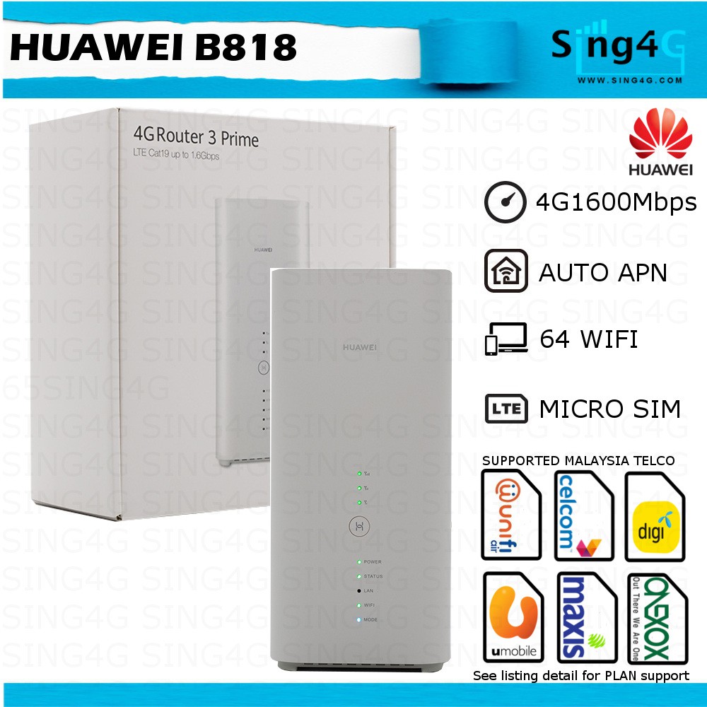 Huawei B818 B818s263 4g 1600mbps Sim Router International Set For