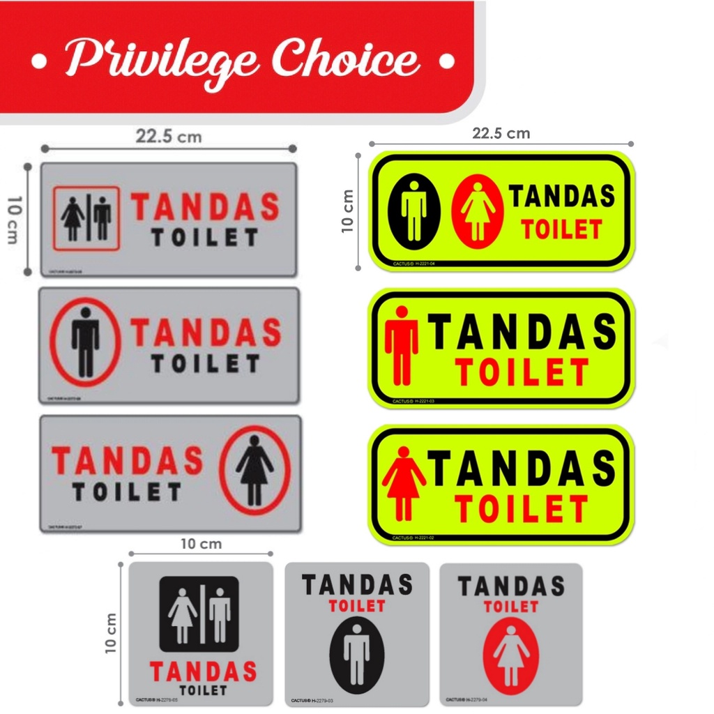 Ukuran Signage Toilet 