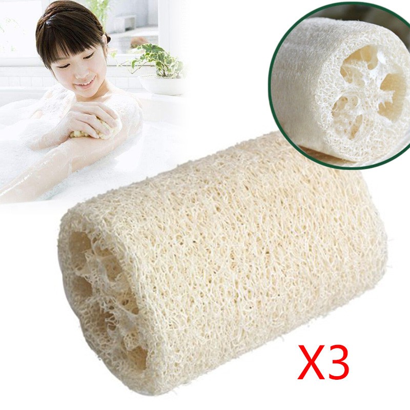 3 Pcs Loofah Natural Unprocessed Luffa Antibacterial Loofa Bath Shower
