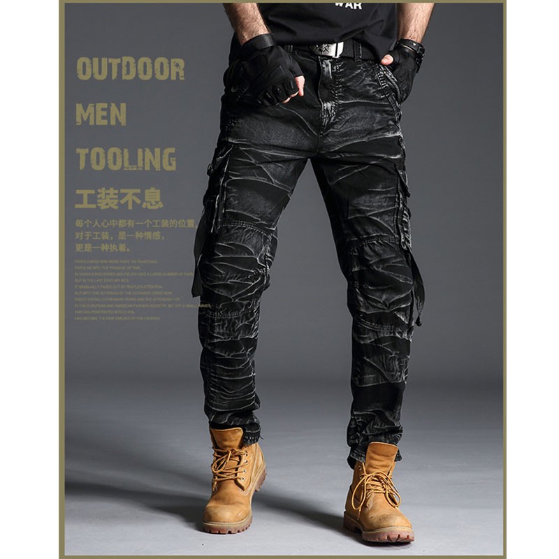 black combat trousers