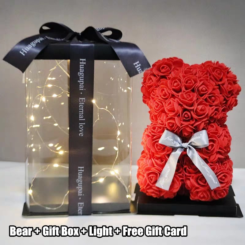 flower teddy bear with free gift box