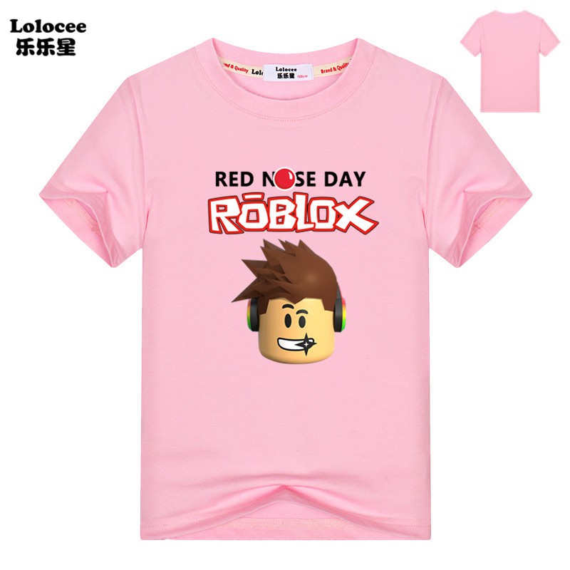 Girls Boys 3 14 Years Roblox Red Nose Day Short Sleeve Cotton T Shirt For Kids Shopee Malaysia - boys girls cartoon roblox t shirt clothing red day long