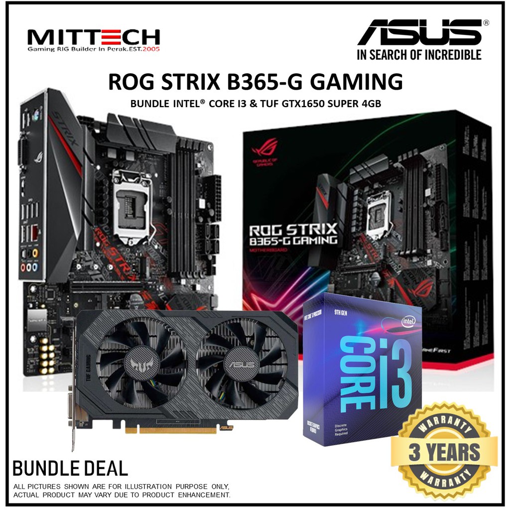 Asus Bundle Asus Rog Strix 65 G Gaming Bundle Intel Core I3 9100f Tuf Gtx1650 4gb Ddr6 Shopee Malaysia