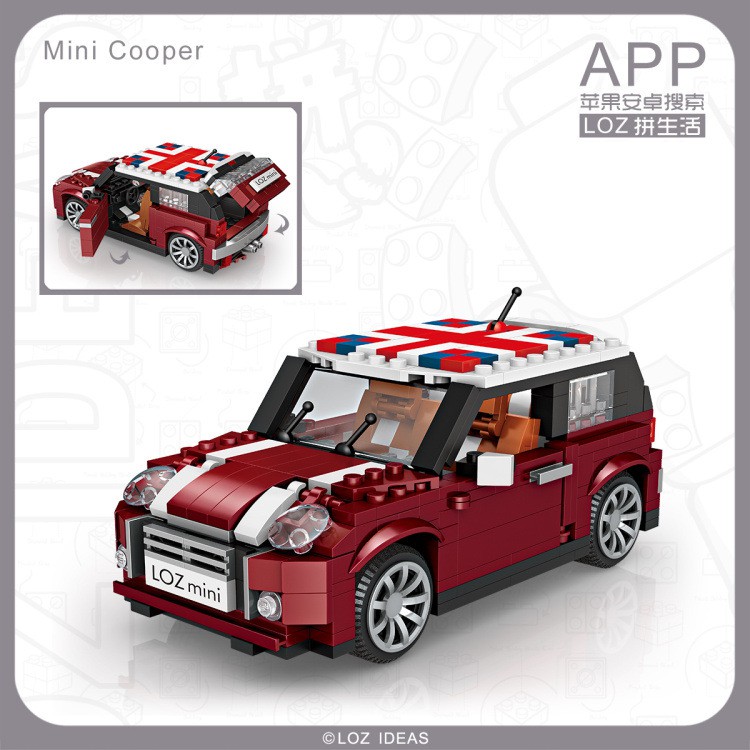 LOZ Blocks Vehicle Building Bricks Luxury Mini cooper Car Model Toy Micro Blocks Kids Gifts Toys For children 1111