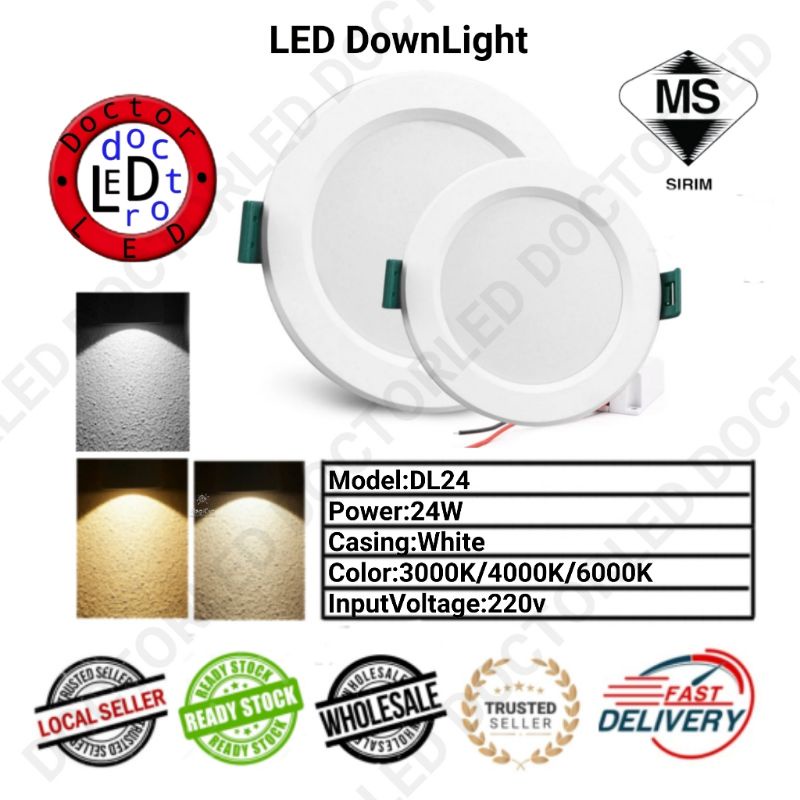 Sirim Apro Led Downlight Round Square Daylight Extra Bright Ceiling