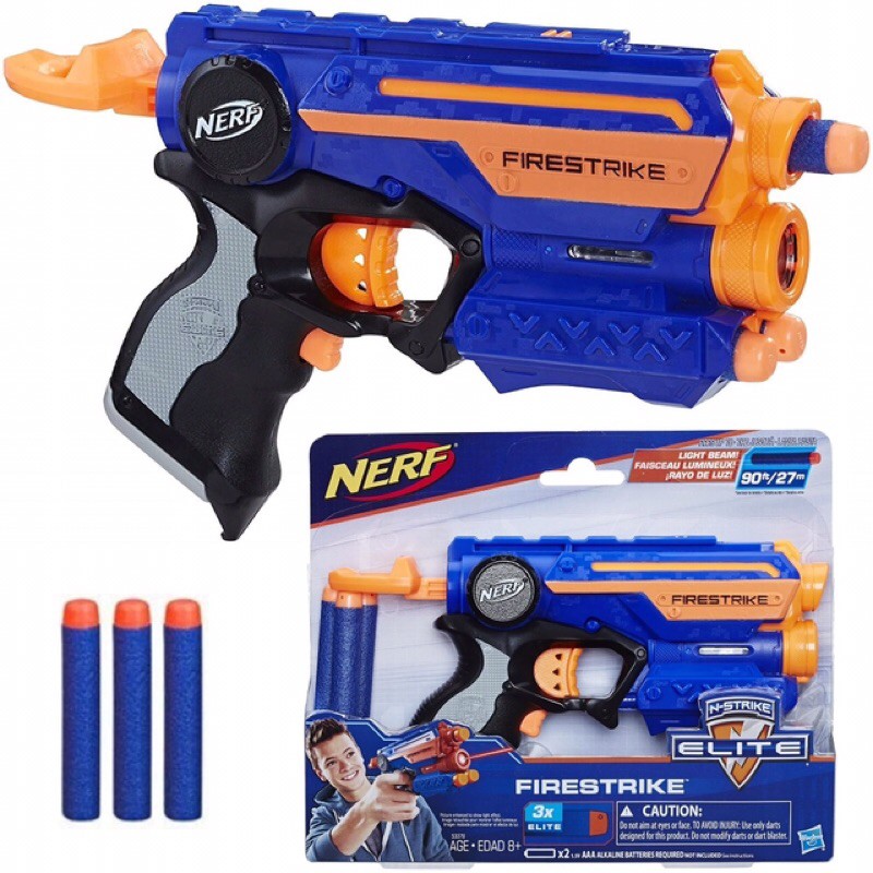 Nerf N-Strike Elite Firestrike Blaster Gun Hand Held Shooter With Laser & Darts 