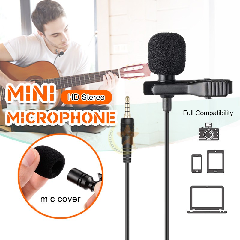 FREE GIFT Mini Mic Mikrofon Lavalier Microphone For Phone Portable Recording Microphone Clip