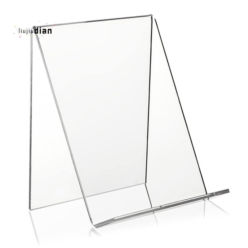 Pictures TRIMOU Clear Acrylic Book Stand with Ledge Artworks 5PCS Clear Acrylic Book Display Easel Tablets or Other Items Comic Books Display Stand for Displaying Books Albums Small CDs 