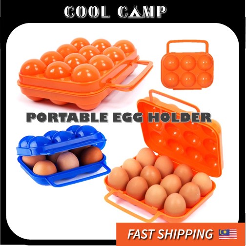 COOLCAMP Portable Shockproof Egg Storage Tray Box Carrier Folding Carton Holder Basket for Outdoor Camping Picnic BBQ