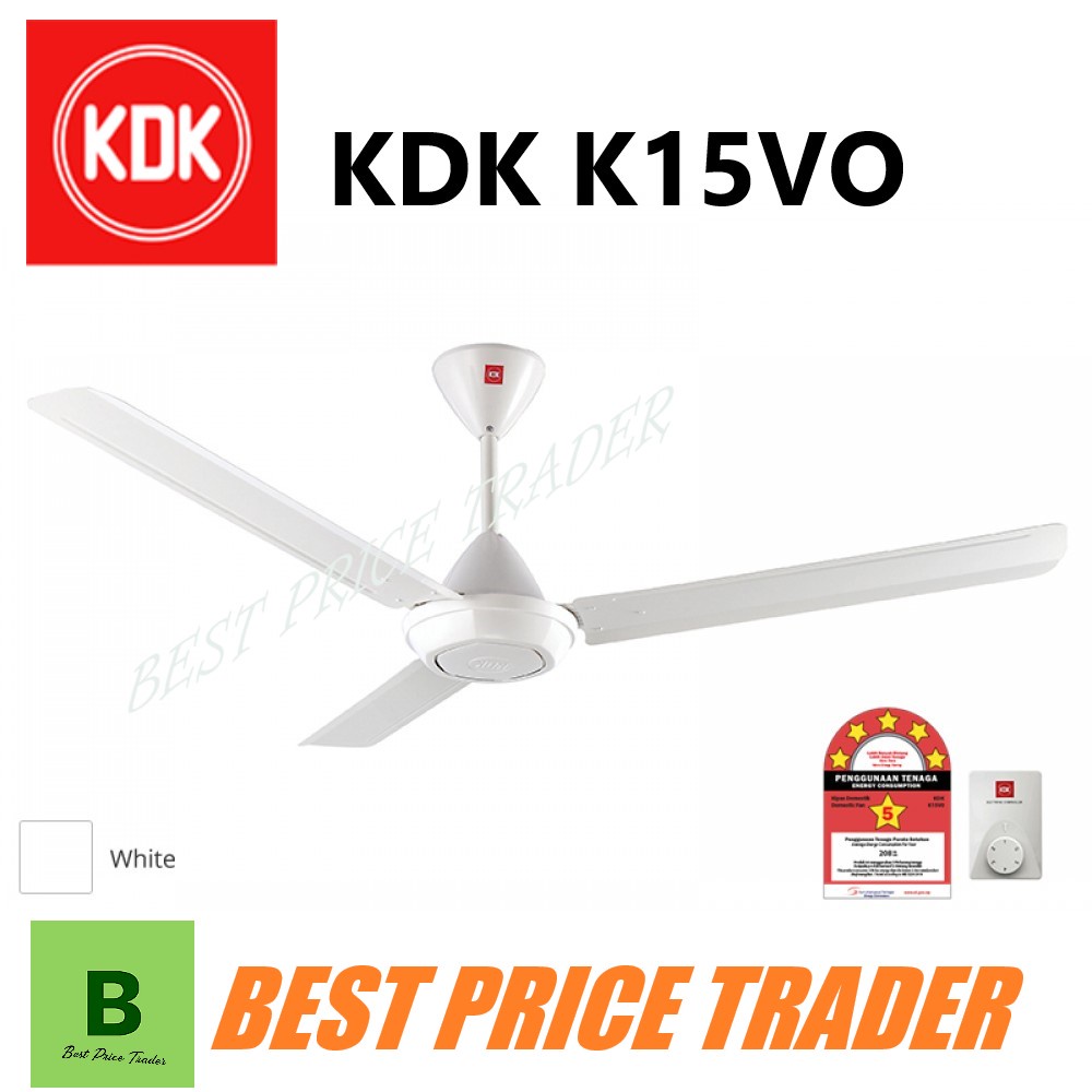 KDK K15VO 3 BLADES 5 SPEED REGULATOR CEILING FAN ( WHITE ) Shopee