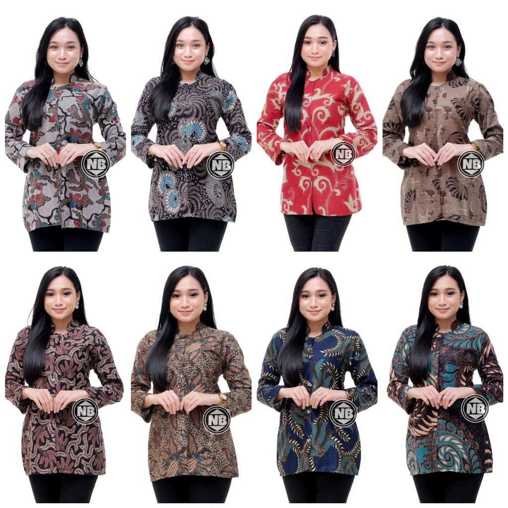 Buy Batik Kalongan  Blouse Batik Tops For Women Office Uniforms 