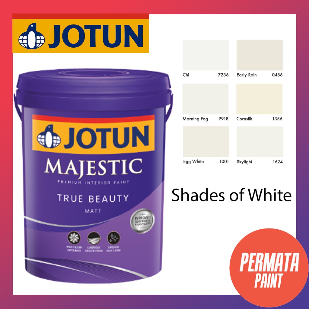 JOTUN MAJESTIC TRUE BEAUTY MATT SHADES OF WHITE (1L) | Shopee Malaysia