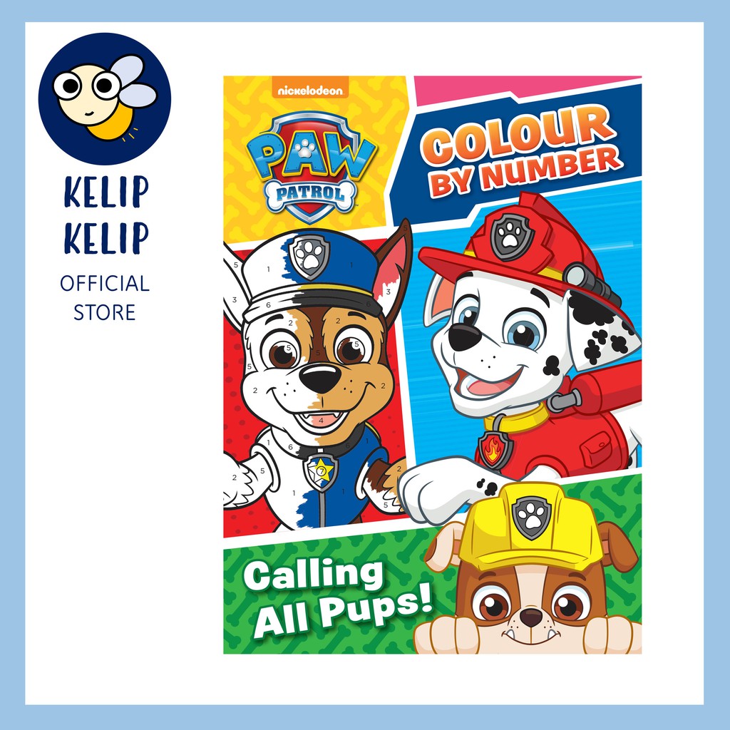 Paw Patrol Colour by Number English Colouring Book for Kids 64 pages