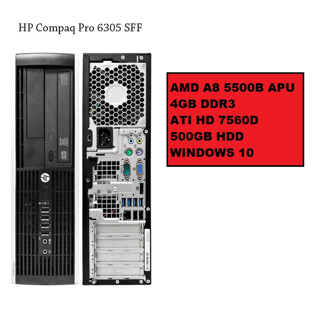 Hp Compaq Pro 6305 Sff Amd A8 5500b Apu Hd 7560d Pc Desktop Used Refurbished Shopee Malaysia