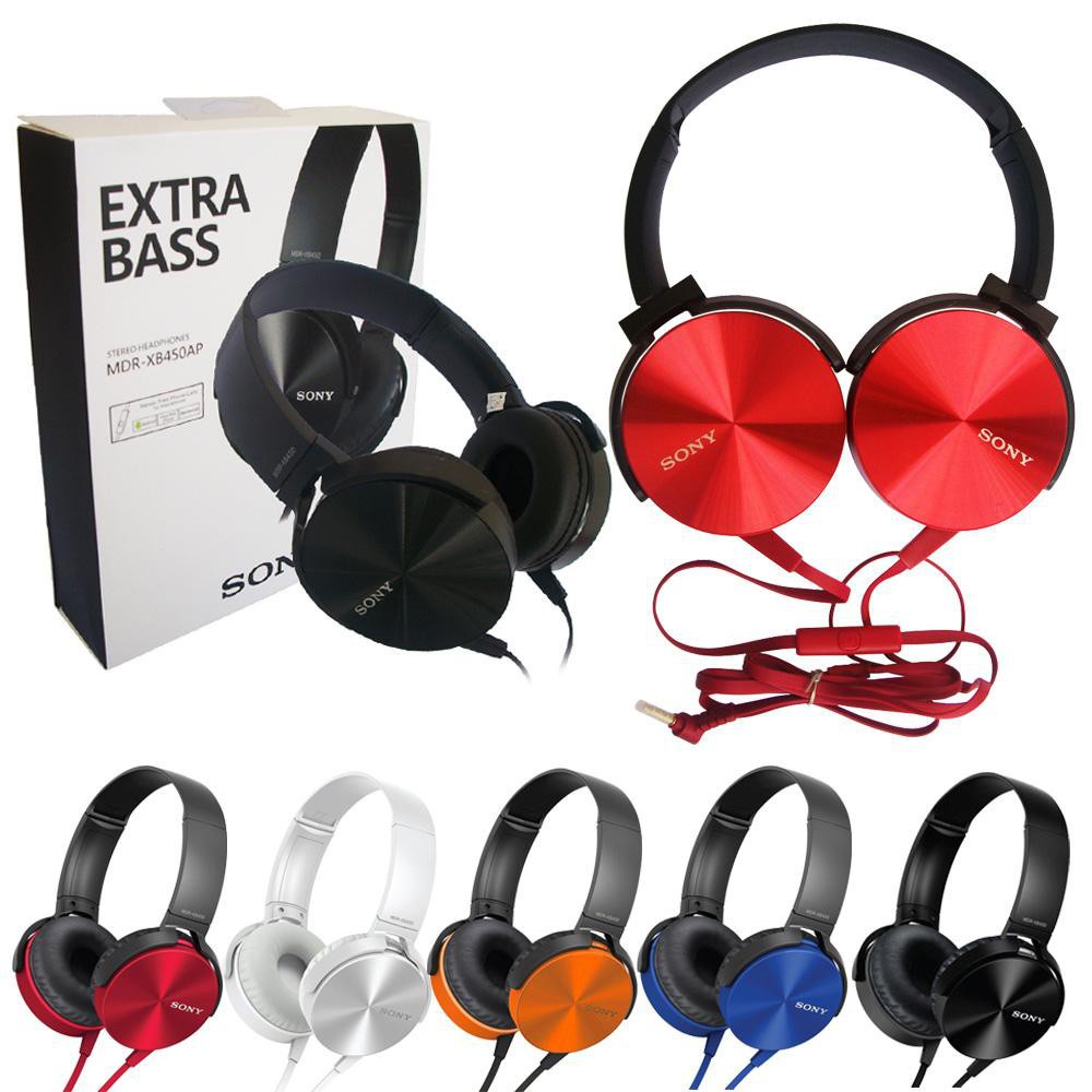 [[ HADIAH PERCUMA Fon Kepala Sony EXTRA BASS Stereo Headset MDR-XB450AP Stereo Headset XB 450 XB450 Wired Mic Game Wire