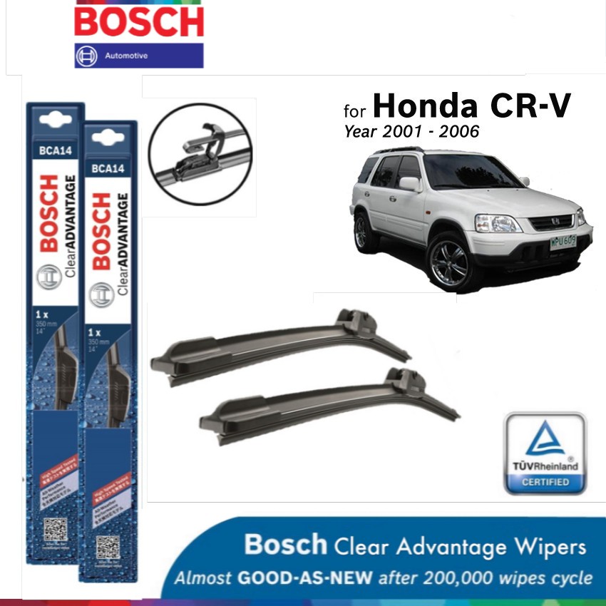 Bosch Clear Advantage U Hook Wiper Set for Honda CRV / CRV S10 2nd Gen
