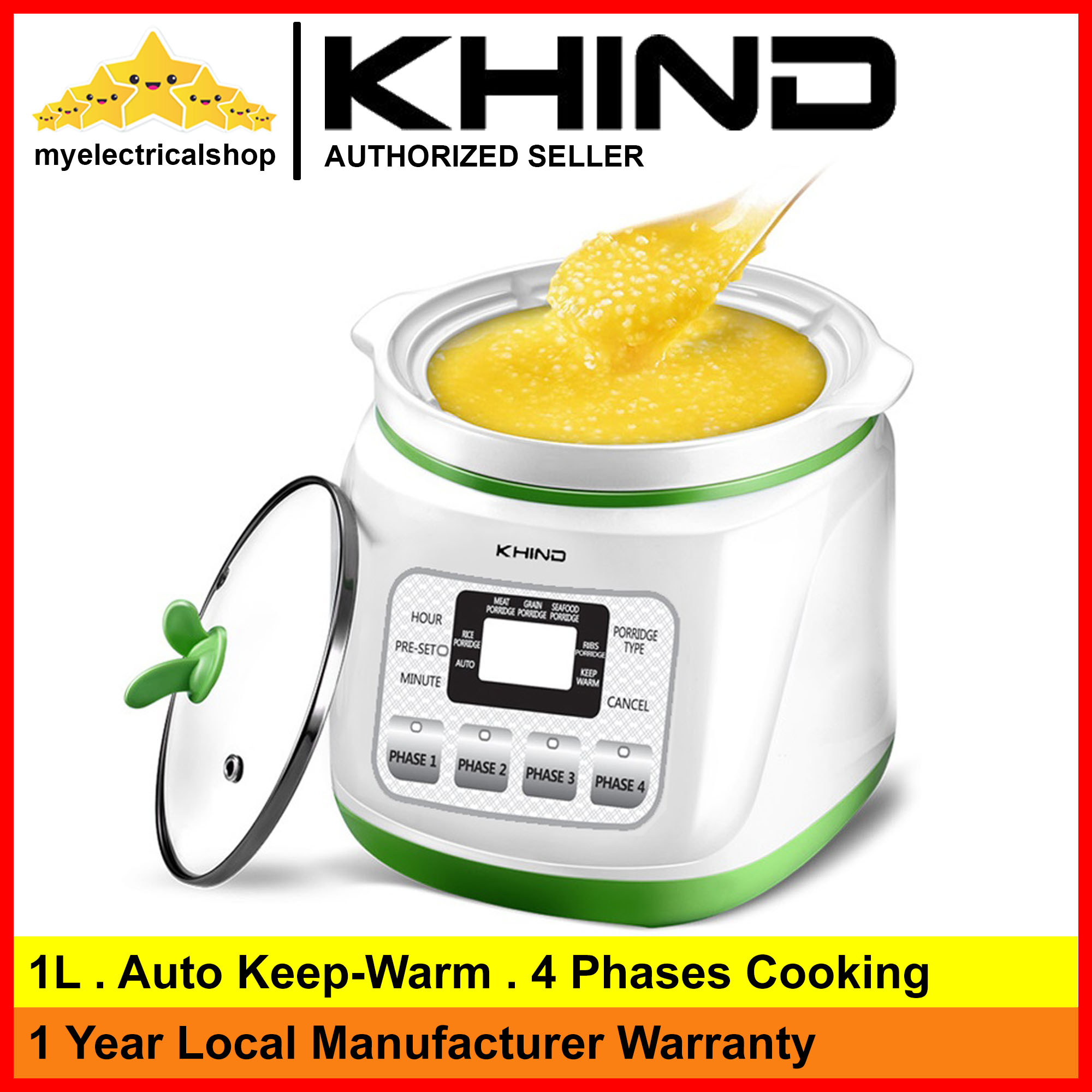 Khind Bp12 Multi Baby Porridge Cooker 1 0l Shopee Malaysia