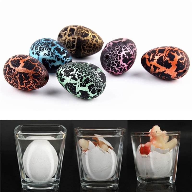 Random Color Ochine 5 Pcs Dinosaur Eggs Toys Hatch and Grow Dinosaur Eggs Novelty Large Size Crack Easter Dinosaur Eggs Hatching Toy Expansion Growing in Water Educational Toys Gifts for Kids 