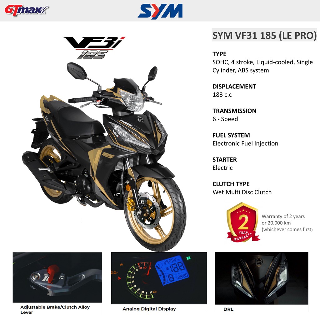 SYM VF3I 185 LE PRO (READY STOCK)  Shopee Malaysia