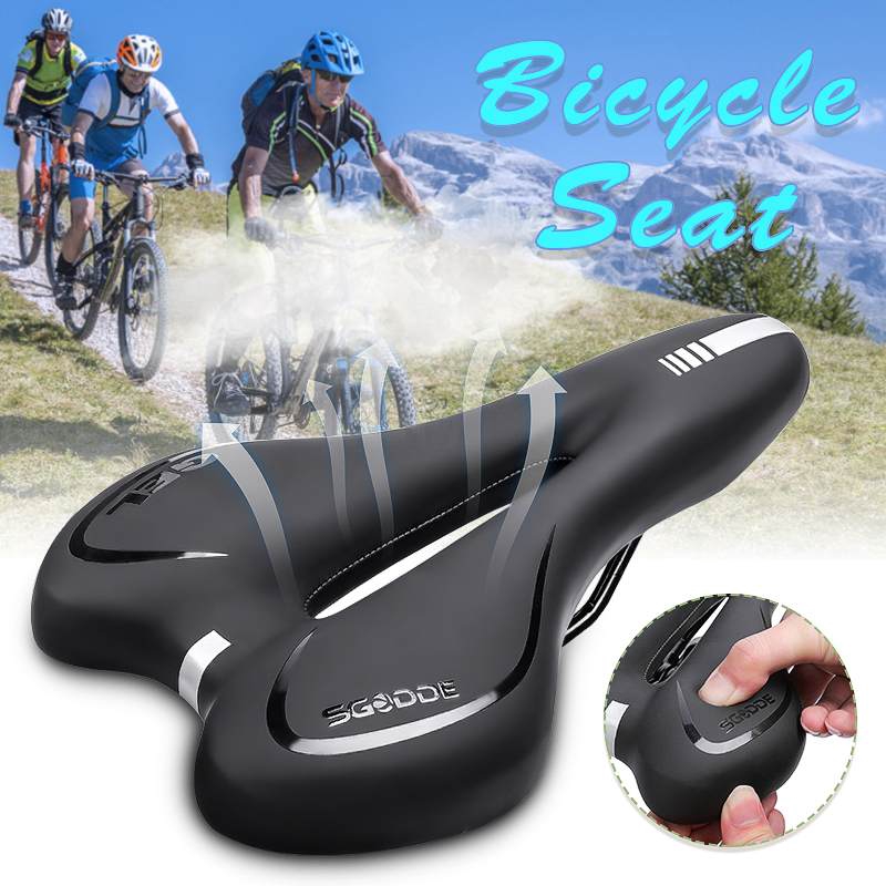 Soft Wide Road Bike Bicycle PU Leather Wear Proof Saddle Pad Seat Comfortable