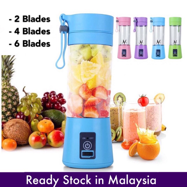 BESTDIY Portable USB Rechargeable Fruit Juice Blender Juice Maker Juicer Blender Mixer 380ML Fruit Juicer