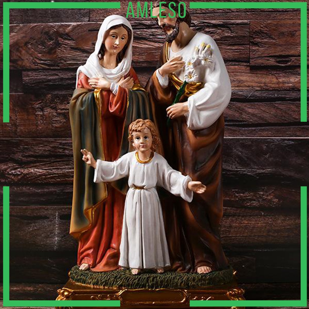 [amlesoMY] Religious Holy Family Jesus Mary Joseph Statue Figure Figurine for