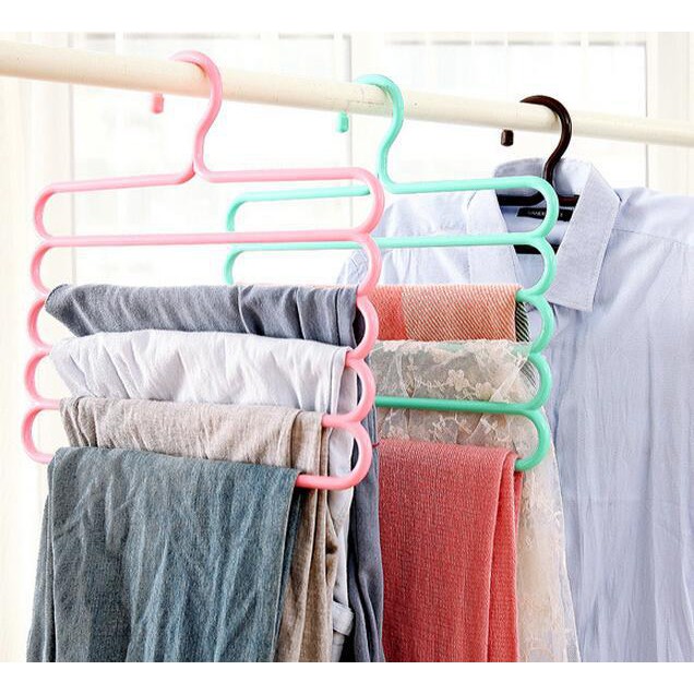 10 PCS 5 Layer Pants Clothes Hanger Towel Scarf Tie Clothes Organizer ...