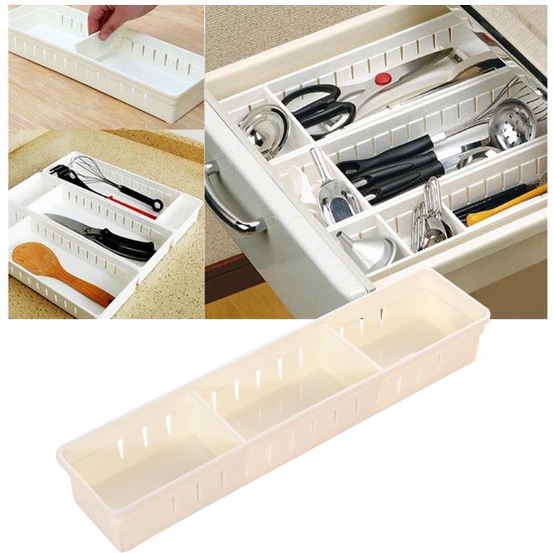 Adjustable Drawer Organizer Home Makeup Tableware Storage Box