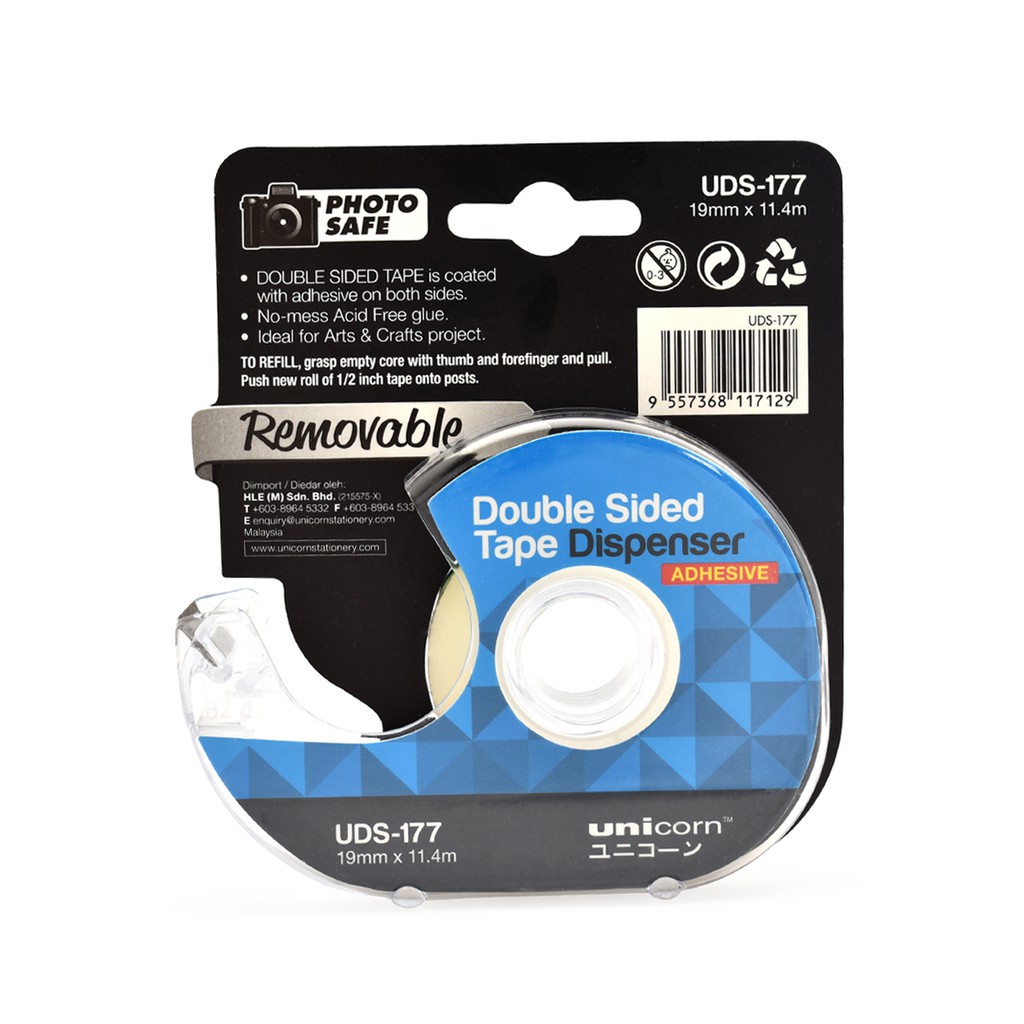 Unicorn Double Sided Tape With Dispenser 19mm X 11 4m Uds 177 Shopee Malaysia