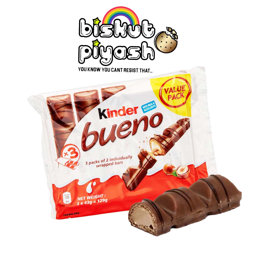 PROMO!! KINDER BUENO CHOCOLATE VALUE PACK (3X43G) | Shopee Malaysia