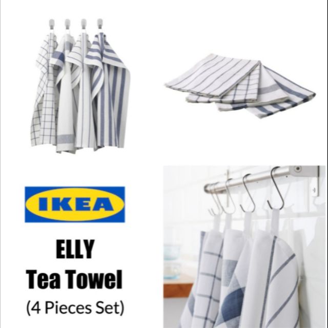 IKEA ELLY tea towel 4pcs in set/ tuala dapur/ kain lap meja dan pinggan