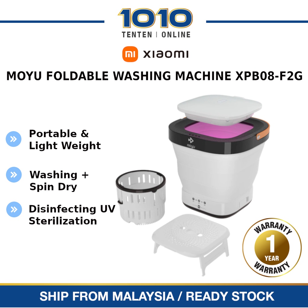 Moyu Foldable Washing Machine XPB08F2G [Spin Dryer Drying and