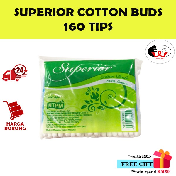 Superior Cotton Buds / Cotton Buds With Double Head [160 Tips]