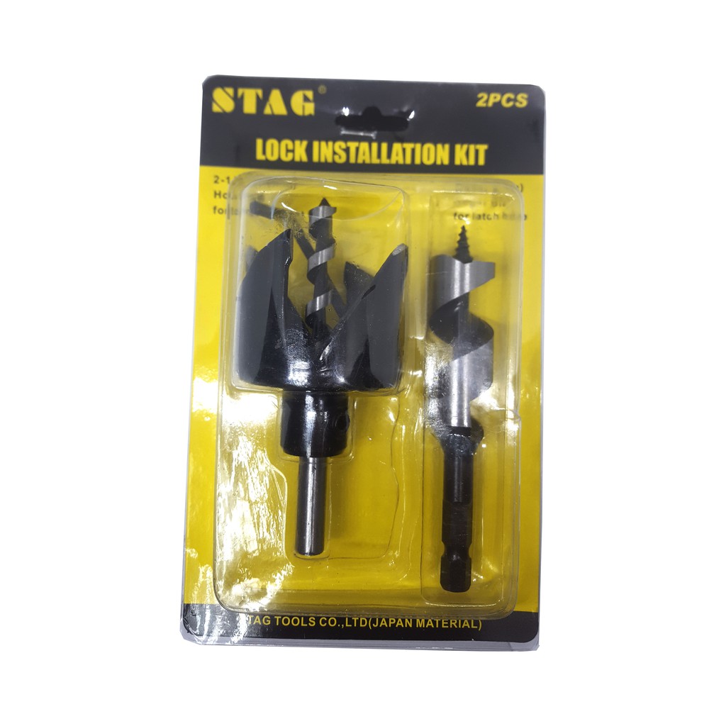 Stag Lock Installation Kit Door Hole Saw Auger Bit Allen Key Set