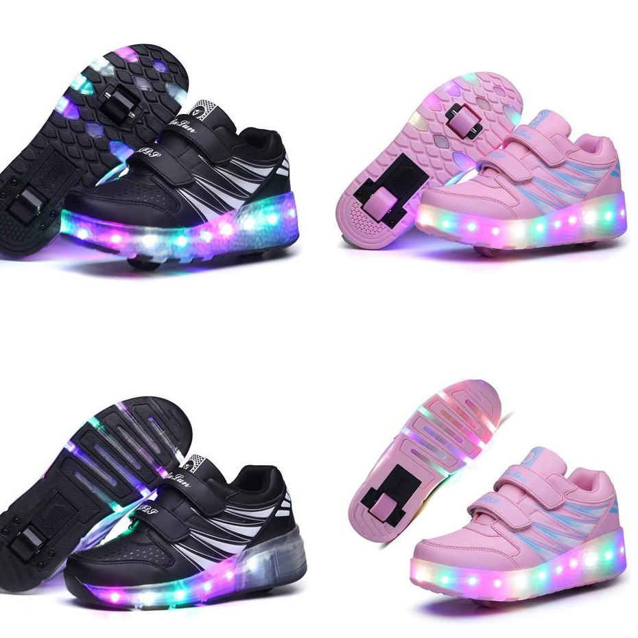 Heelies 2021 Glowing Sneakers Kids Roller Skate Shoes Children Led Colorful Light up Shoes Girl Boy Sneakers with Wheels Heelies