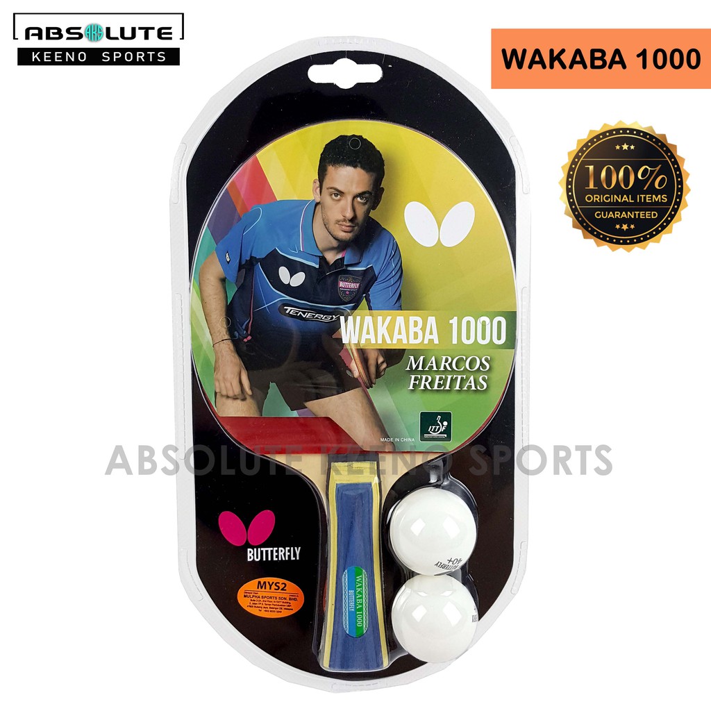 Butterfly WAKABA 1000 Table Tennis Bat with Ball Ping Pot Bat Table ...
