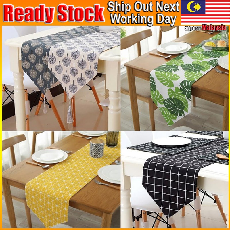 10 Colors Table Runner Tablecloth Cotton Cloth Cover Alas Meja Makan Sulam Linen Dining Refrigerator Cupboard Tv Rack Shopee Malaysia