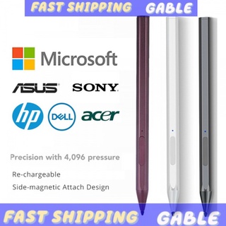 GABLE Surface Pen 4096 Pressure Sensitivity Active Stylus Magnetic Attachment Tilt Palm Rejection with Tip For Microsoft Surface Pro 4/5/6 Surface Pro/Go/Book/Studio/Laptop Rechargeable
