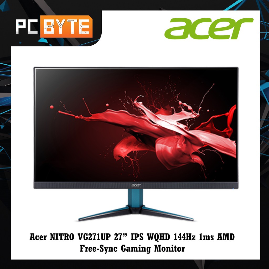 Acer Nitro Vg271up 27 Ips Wqhd 144hz 1ms Amd Free Sync Gaming Monitor Shopee Malaysia